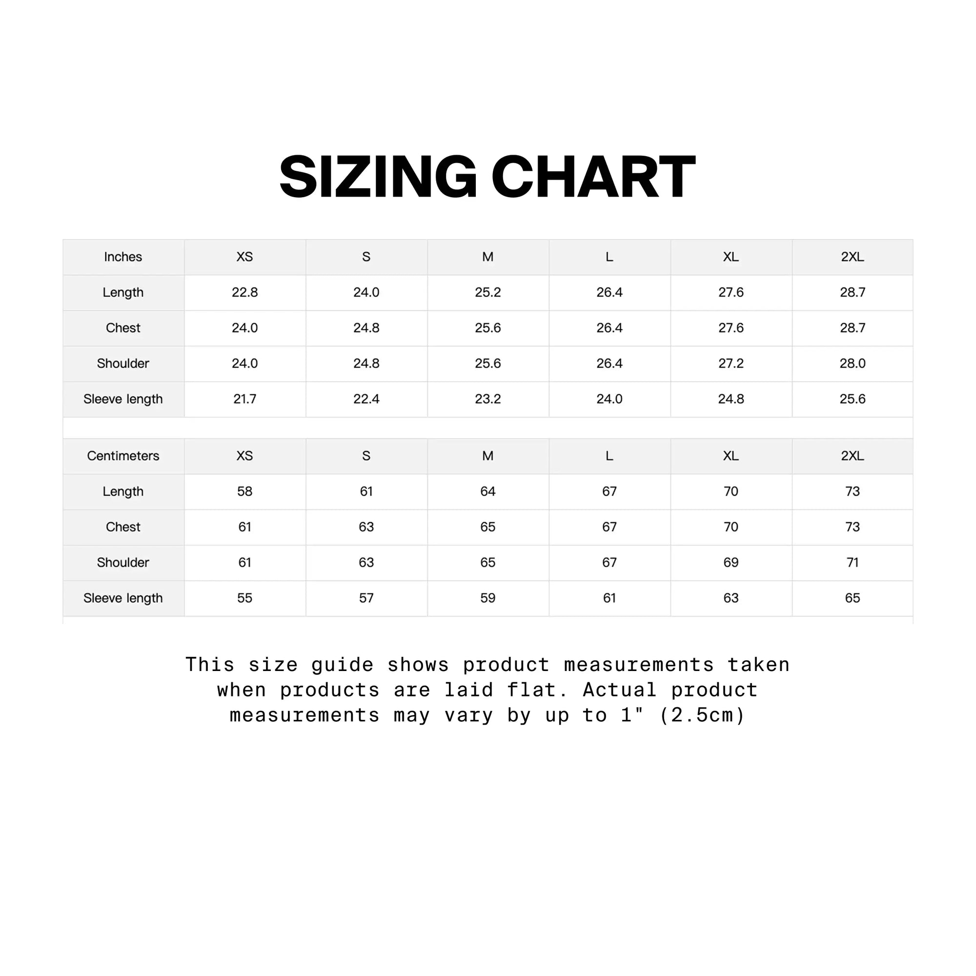 Size guide for Peace It Through Hoodie | Premium 2 Way Zip Hoodie