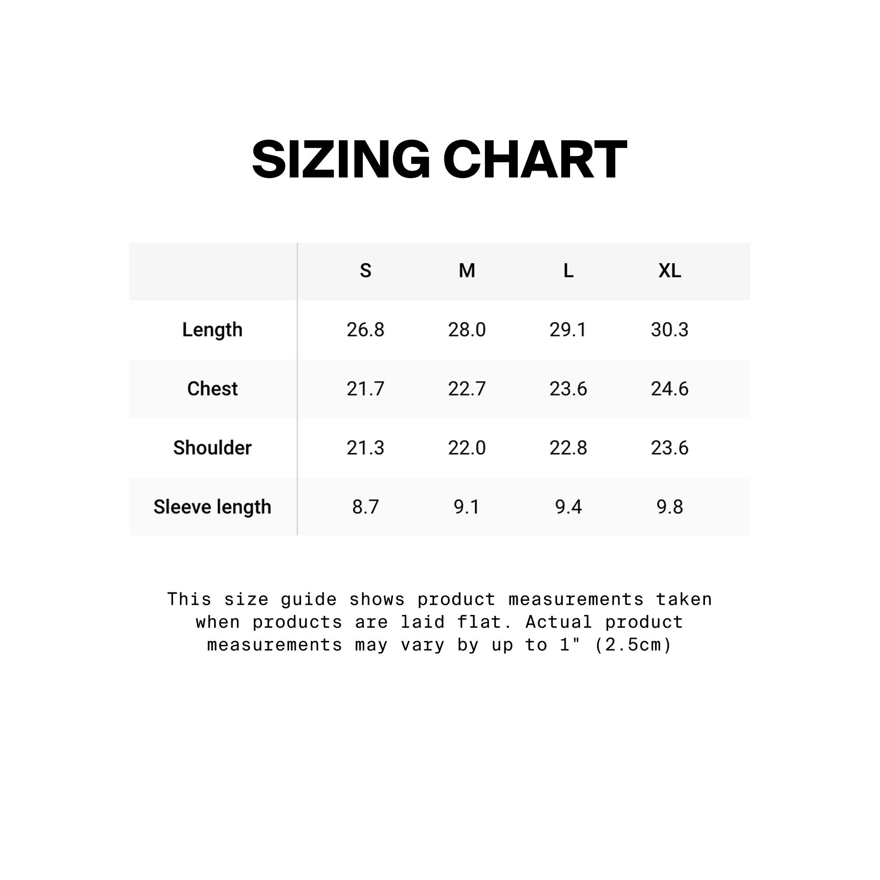 Size guide for Ⓐbolish ICE Graphic Tee | Premium T-Shirt