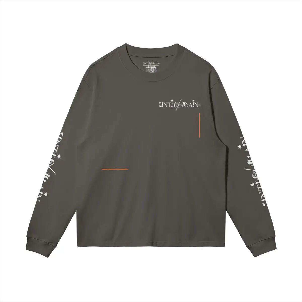 Charcoal long sleeve streetwear shirt with white graphic text Tomorrow’s Culture Long Sleeve charcoal front minimal design oversized fit